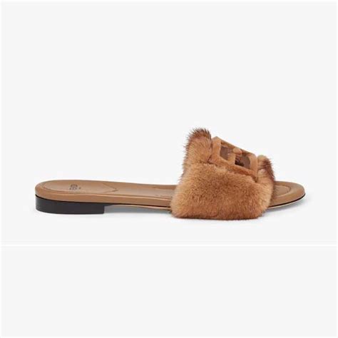 fendi mink slides|Fendi.